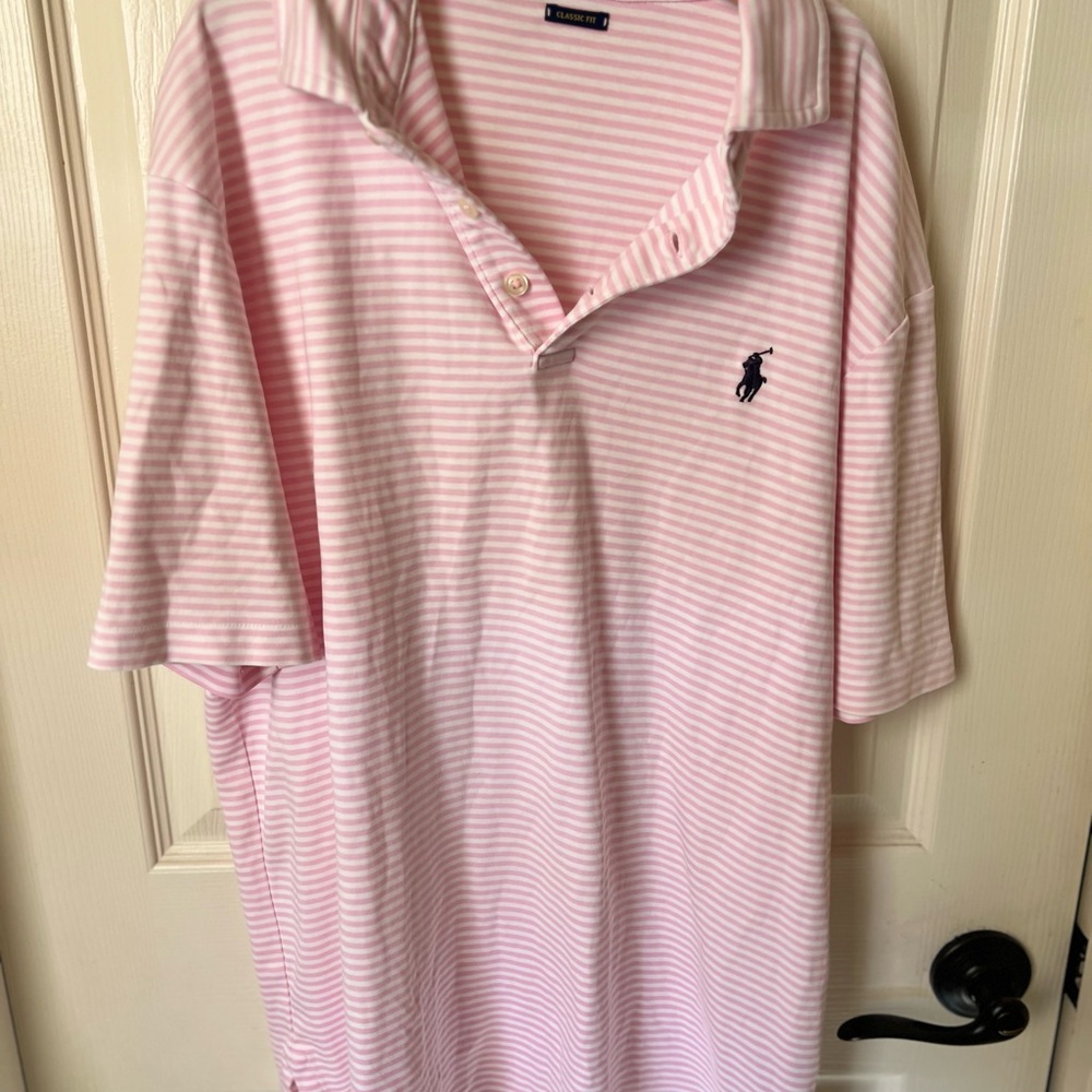 Ralph Lauren Pink and White Polo Shirt